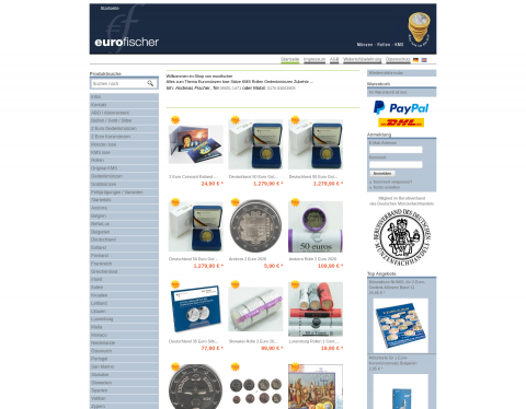 Website-Vorschau von eurofischer Alles um den Euro