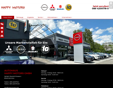 Website-Vorschau von Autohaus Happy Motors GmbH, München