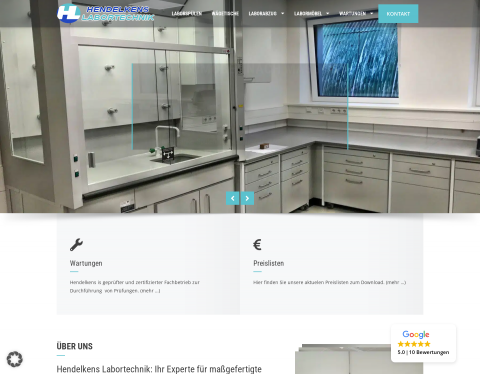 Website-Vorschau von Laboreinrichtung