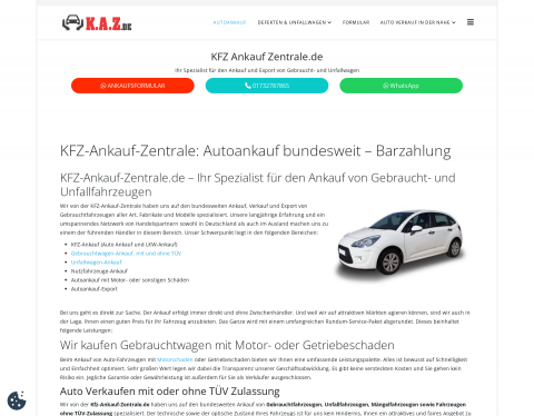 Website-Vorschau von Autoankauf - Gebrauchtwagen Ankauf