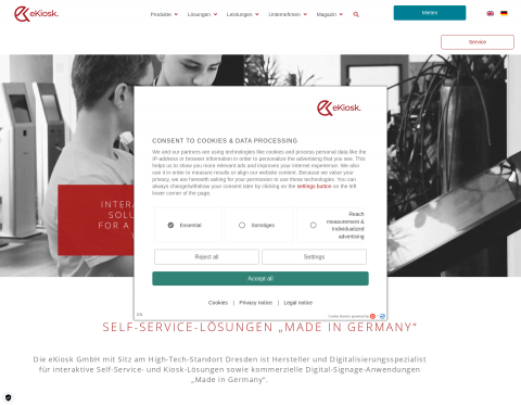 Website-Vorschau von Kiosksysteme vom Fachmann eKiosk