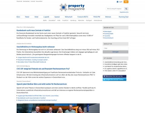 Website-Vorschau von Immobilien Nachrichten