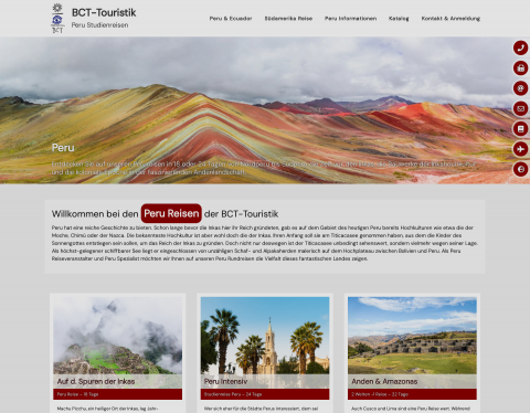 Website-Vorschau von Studienreisen nach Peru