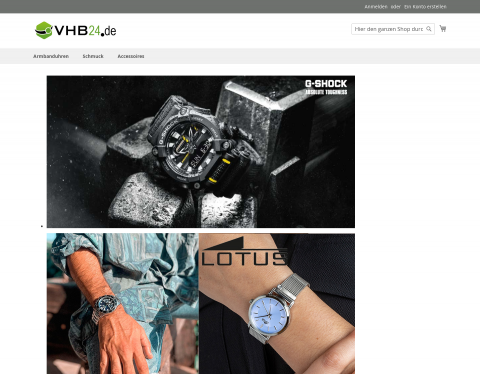 Website-Vorschau von Casio Uhren kauft man günstig bei VHB24.