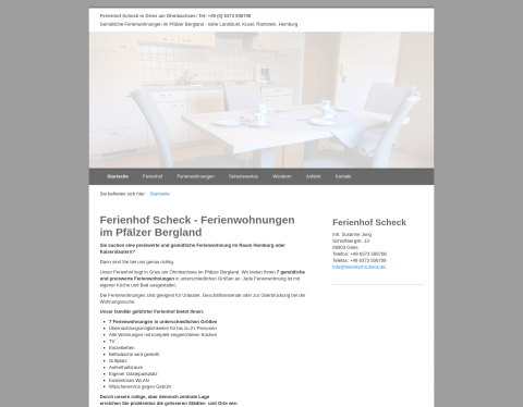Website-Vorschau von Bauernhofurlaub auf dem Ferienhof Scheck