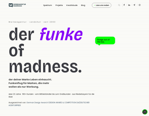 Website-Vorschau von AGENTUR - Werbeagentur madmoses