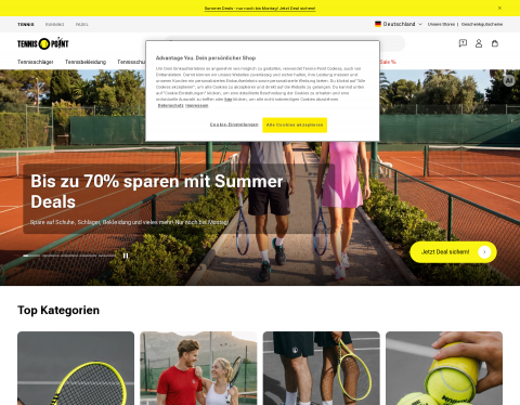 Website-Vorschau von Tennisschuhe von Tennis-Point