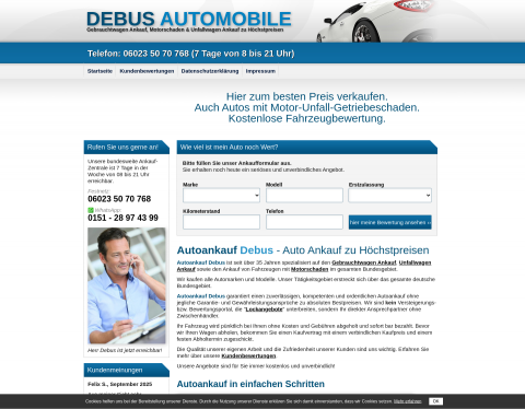 Website-Vorschau von Autoankauf Frankfurt