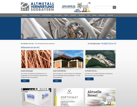 Website-Vorschau von AVS24 - Metall Verwertung aller Art
