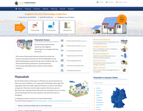 Website-Vorschau von Photovoltaik - Informationsportal