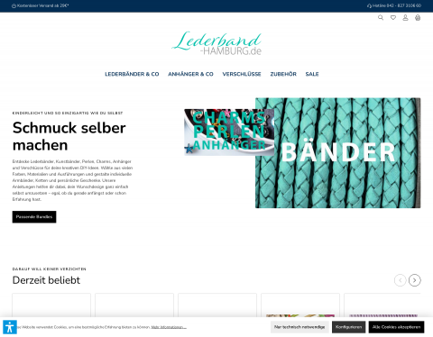 Website-Vorschau von Schmuckzubehör von der Agentur Uple