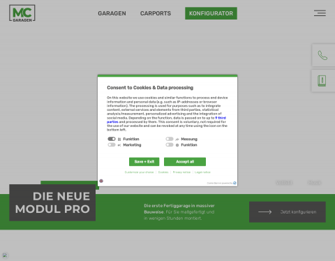 Website-Vorschau von MC-Garagen