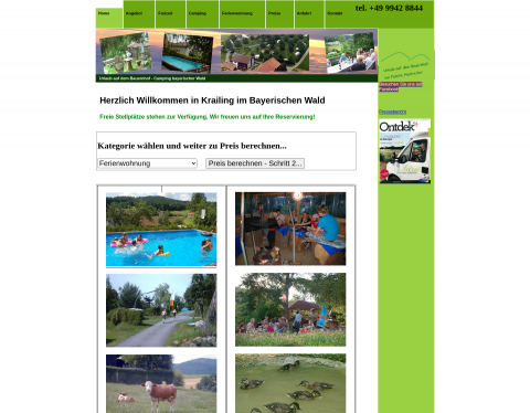 Website-Vorschau von Camping bayerischer Wald