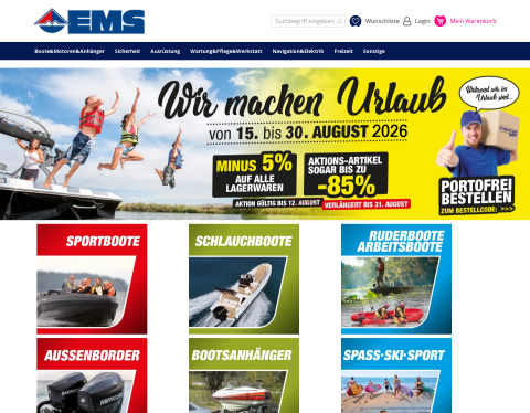 Website-Vorschau von EMS-MARINE - Boote und Bootsausrüstung