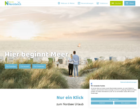 Website-Vorschau von Urlaub an der Nordsee - Norddeich