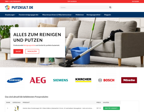 Anteprima del sito di PutzKULT - Putzen macht glücklich!