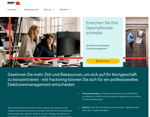 Website-Vorschau von Factoring für den Mittelstand