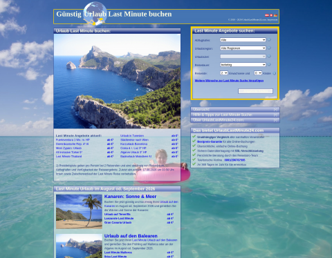 Website-Vorschau von UrlaubLastMinute24.com