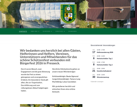 Website-Vorschau von Priv. Schützengesellschaft Presseck