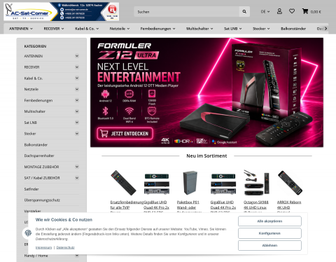 Website-Vorschau von Willkommen im AC-Sat-Corner Shop