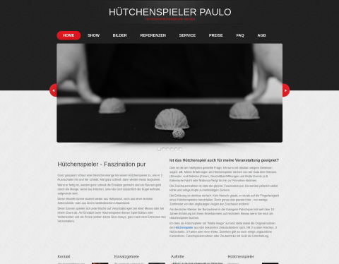 Website-Vorschau von Hütchenspieler Paulo