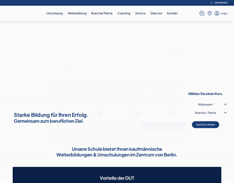 Website-Vorschau von DUT - Ausbildung, Weiterbildung und Umschulung