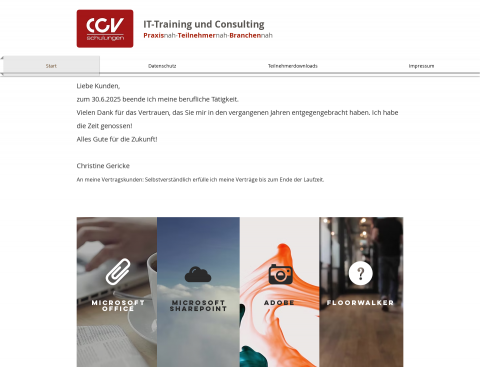 Website-Vorschau von CGV-Schulungen