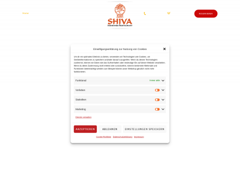 Website-Vorschau von Restaurant Shiva