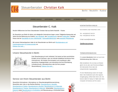 Website-Vorschau von Steuerberatung Rudow