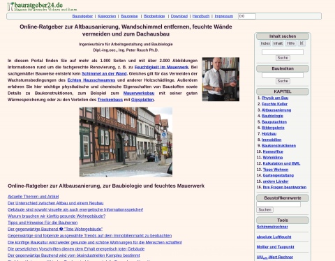 Website-Vorschau von Schimmelpilze und Altbausanierung