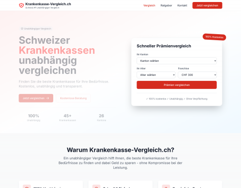 Website-Vorschau von Krankenkasse Schweiz