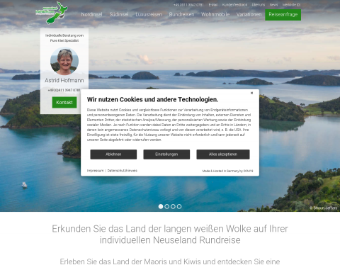 Website-Vorschau von Neuseeland Individuell