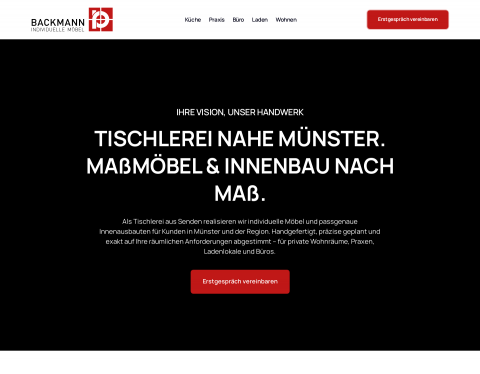 Website-Vorschau von Tischlerei Backmann Münster