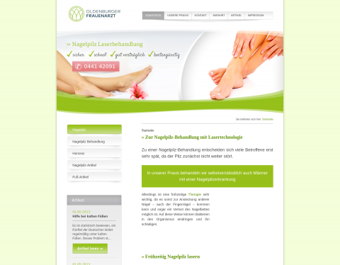Website-Vorschau von Laser-Behandlung gegen Nagelpilz
