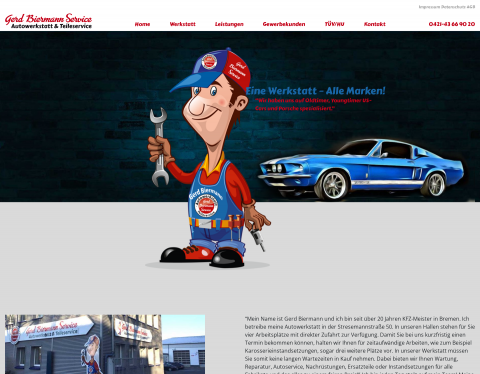 Website-Vorschau von Autowerkstatt G. B. Services Bremen