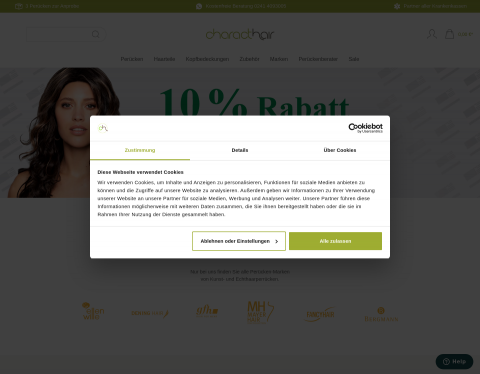 Anteprima del sito di CharactHair Perücken online bestellen