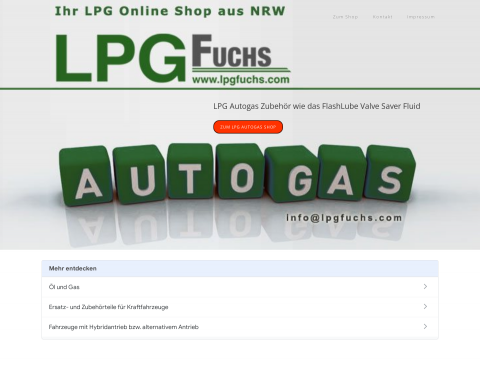 Website-Vorschau von car parts - LPG Autogas Autoteile