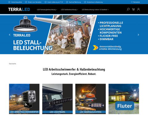 Website-Vorschau von LED Scheinwerfer TerraLED Shop