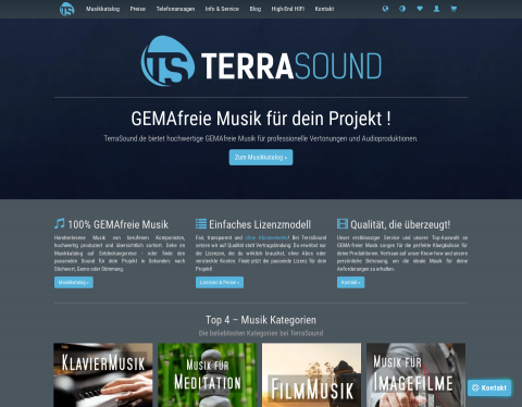 Website-Vorschau von 100% GEMA-freie Musik
