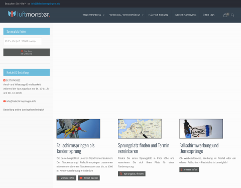 Website-Vorschau von Fallschirmspringen Infopage