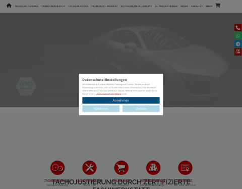Website-Vorschau von Tachoprogrammierung.de - fürs Auto