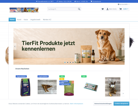 Website-Vorschau von futtershop24 - Shop für Tiernahrung