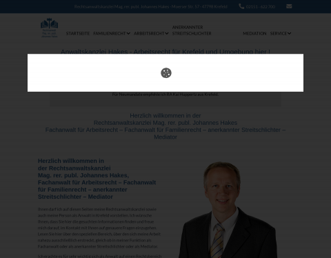 Website-Vorschau von Arbeitsrecht & Familienrecht für Krefeld