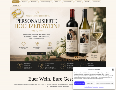 Website-Vorschau von Hochzeitswein | Hochzeitseinladunge