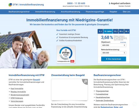 Website-Vorschau von DTW-Immobilienfinanzierung