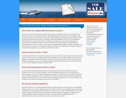 Website-Vorschau von Kostenloser online Kaufvertrag Boot