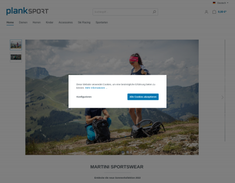 Website preview of Sportgeschäft Plank in Sterzing