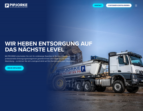 Website-Vorschau von Pipjorke Entsorgungsfachbetrieb Düsseldorf