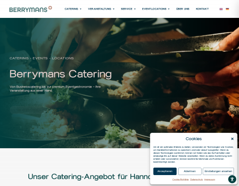 Website-Vorschau von Der Caterer aus Niedersachsen - Berrymans
