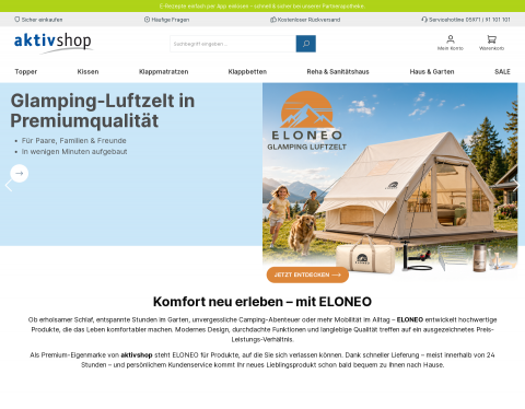 Website-Vorschau von Aktivshop das  Online-Sanitätshaus